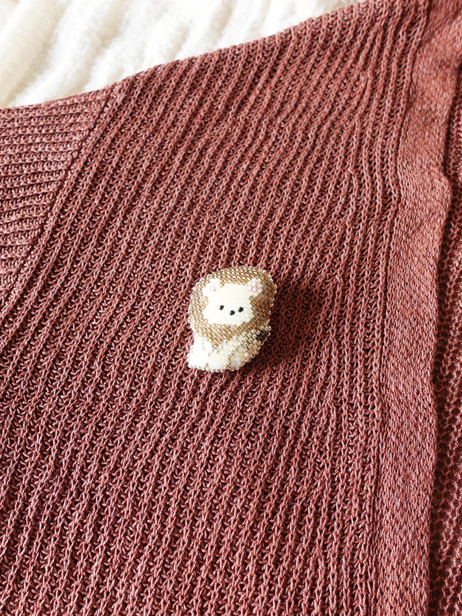 Lion Brooch Pin Cardigan