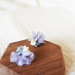 Luna Bloom Stud Earrings in Grey Front