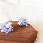 Luna Bloom Stud Earrings in Grey Right Close