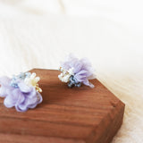 Luna Bloom Stud Earrings in Grey Right Close