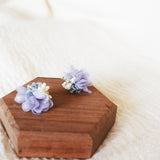 Luna Bloom Stud Earrings in Grey Right Far