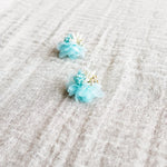 Luna Bloom Stud Earrings in Light Blue Right