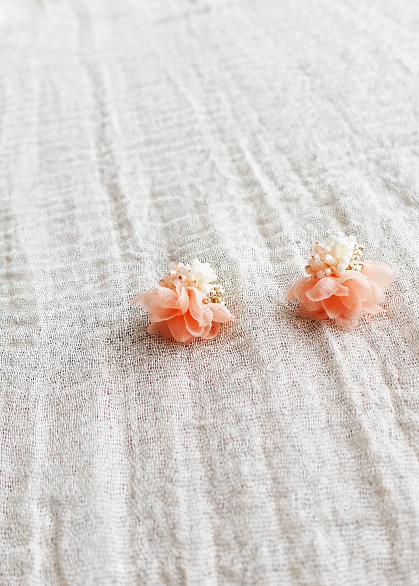 Luna Bloom Stud Earrings in Orange Left Left