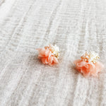 Luna Bloom Stud Earrings in Orange Left Side