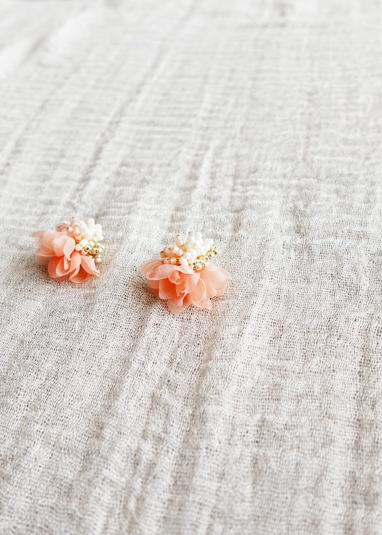 Luna Bloom Stud Earrings in Orange Right Front