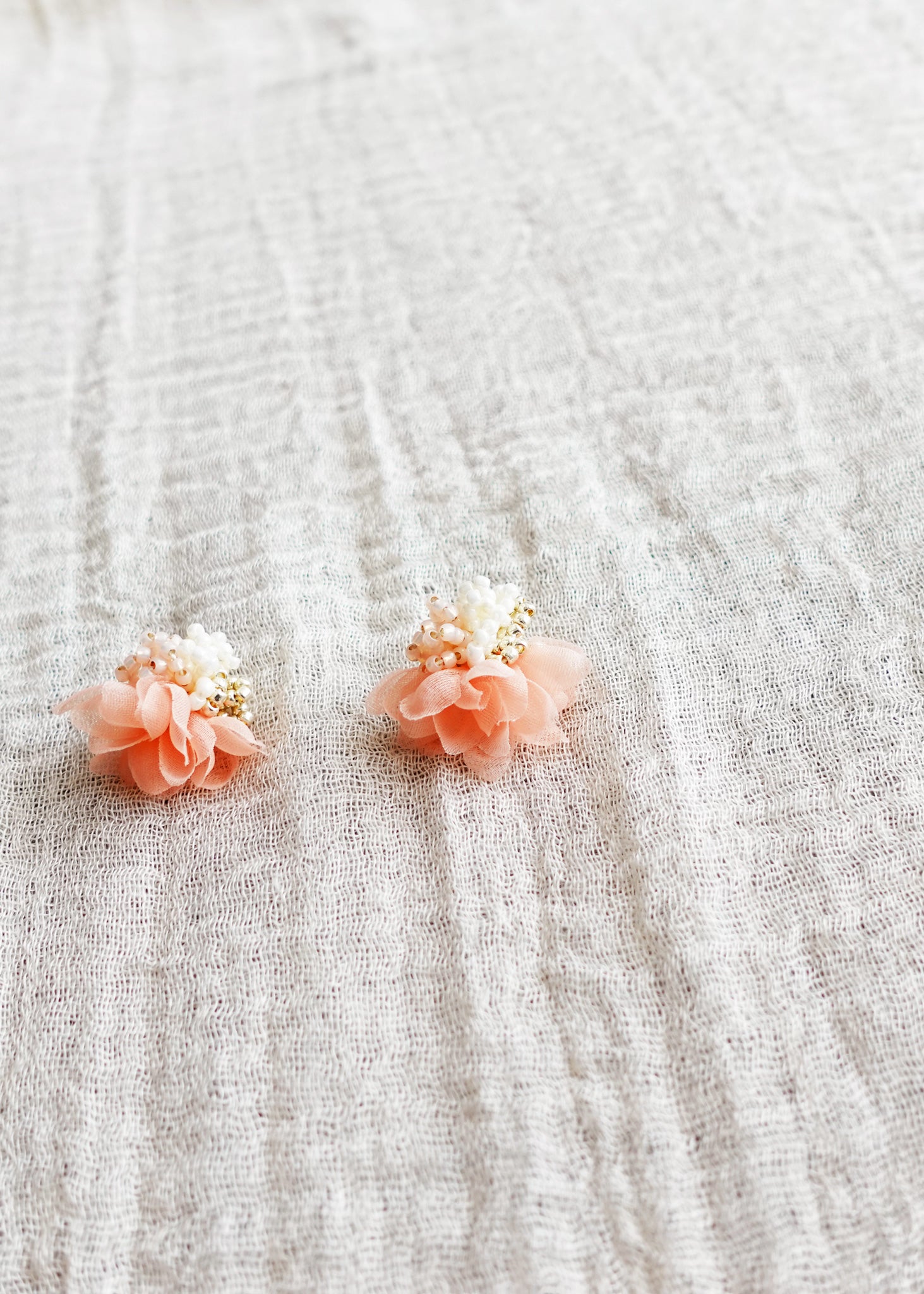Luna Bloom Stud Earrings in Orange Right