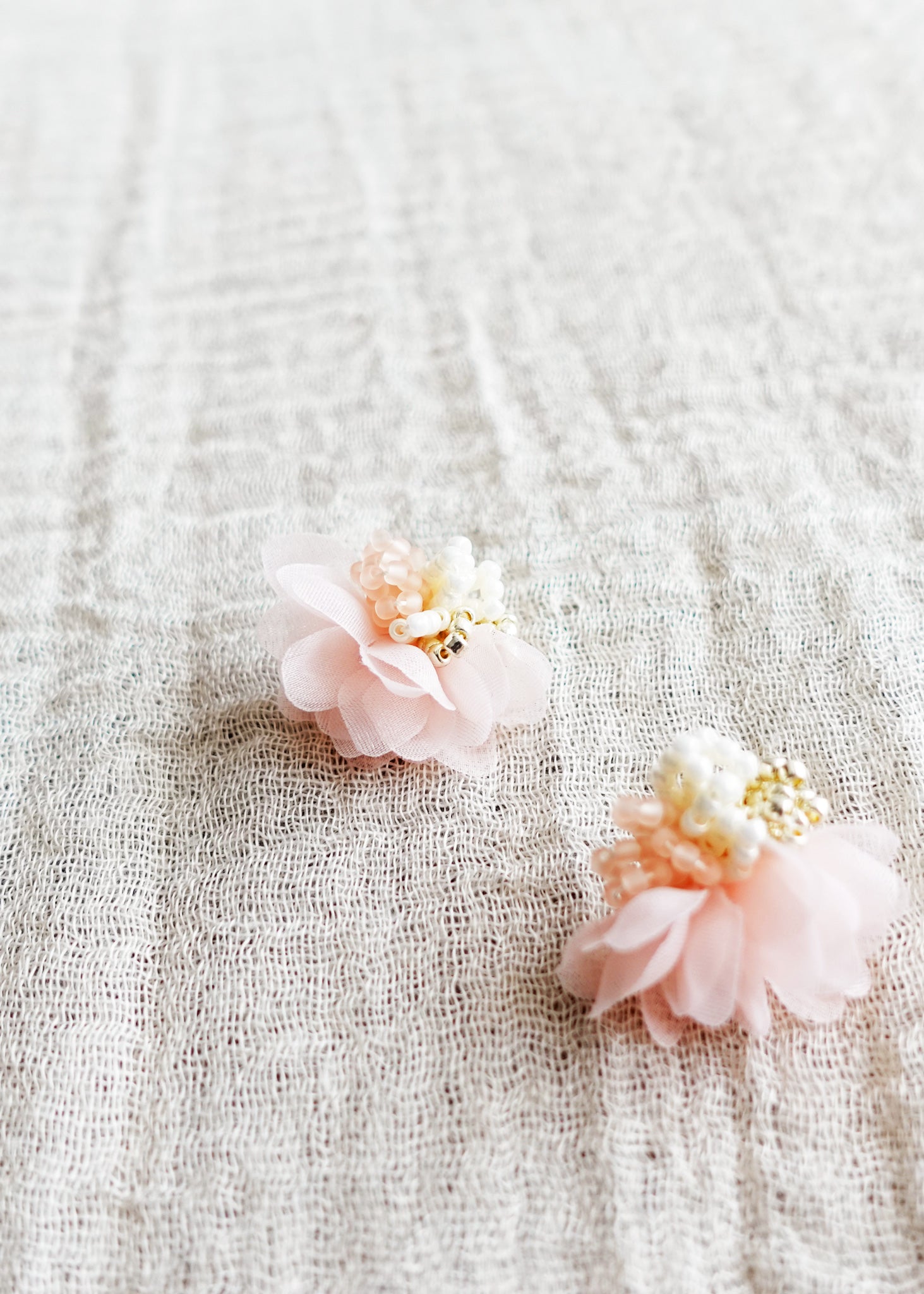 Luna Bloom Stud Earrings in Pink Left Front