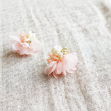 Luna Bloom Stud Earrings in Pink Side