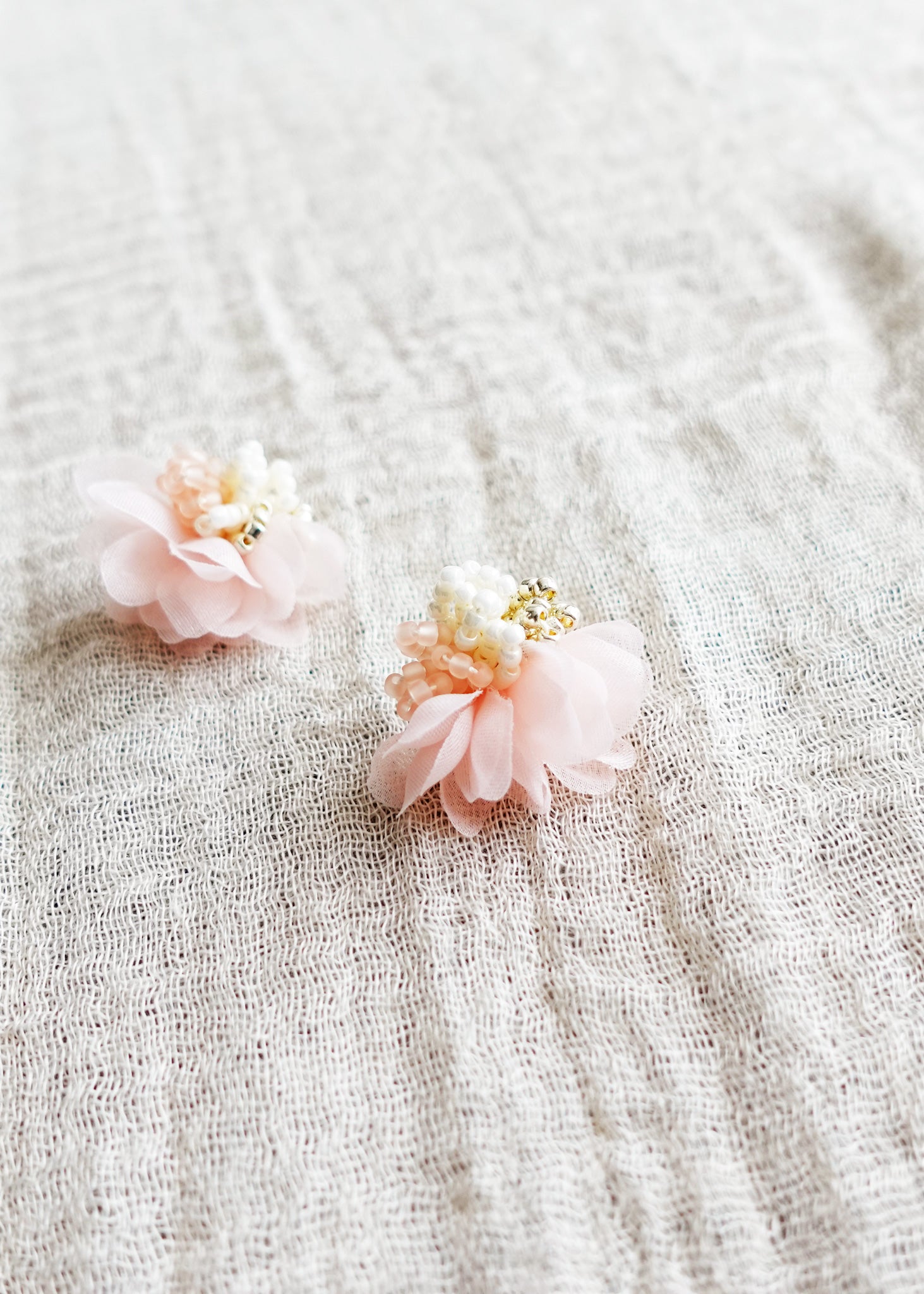 Luna Bloom Stud Earrings in Pink Side