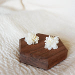 Luna Bloom Stud Earrings in White Front