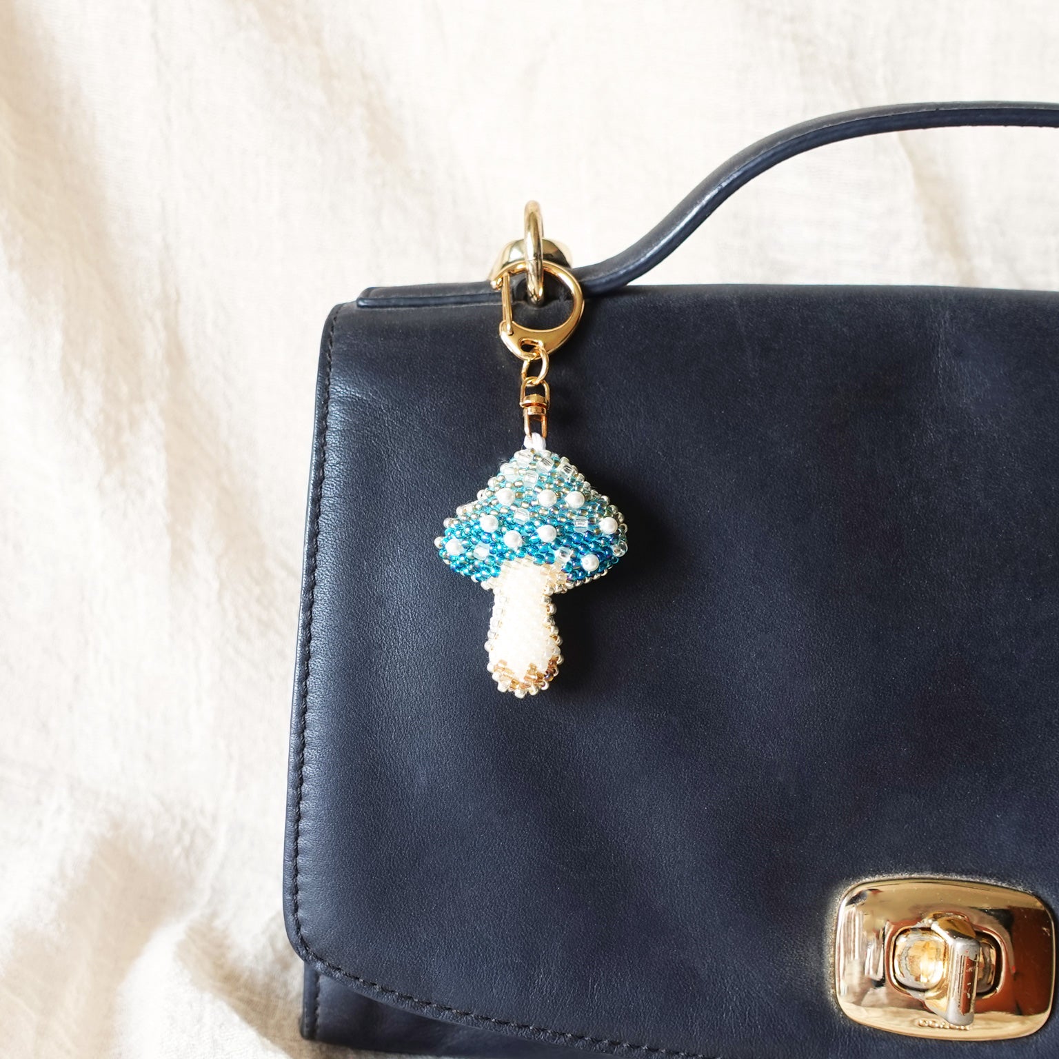 Magical Mushroom Charm in Blue Bag