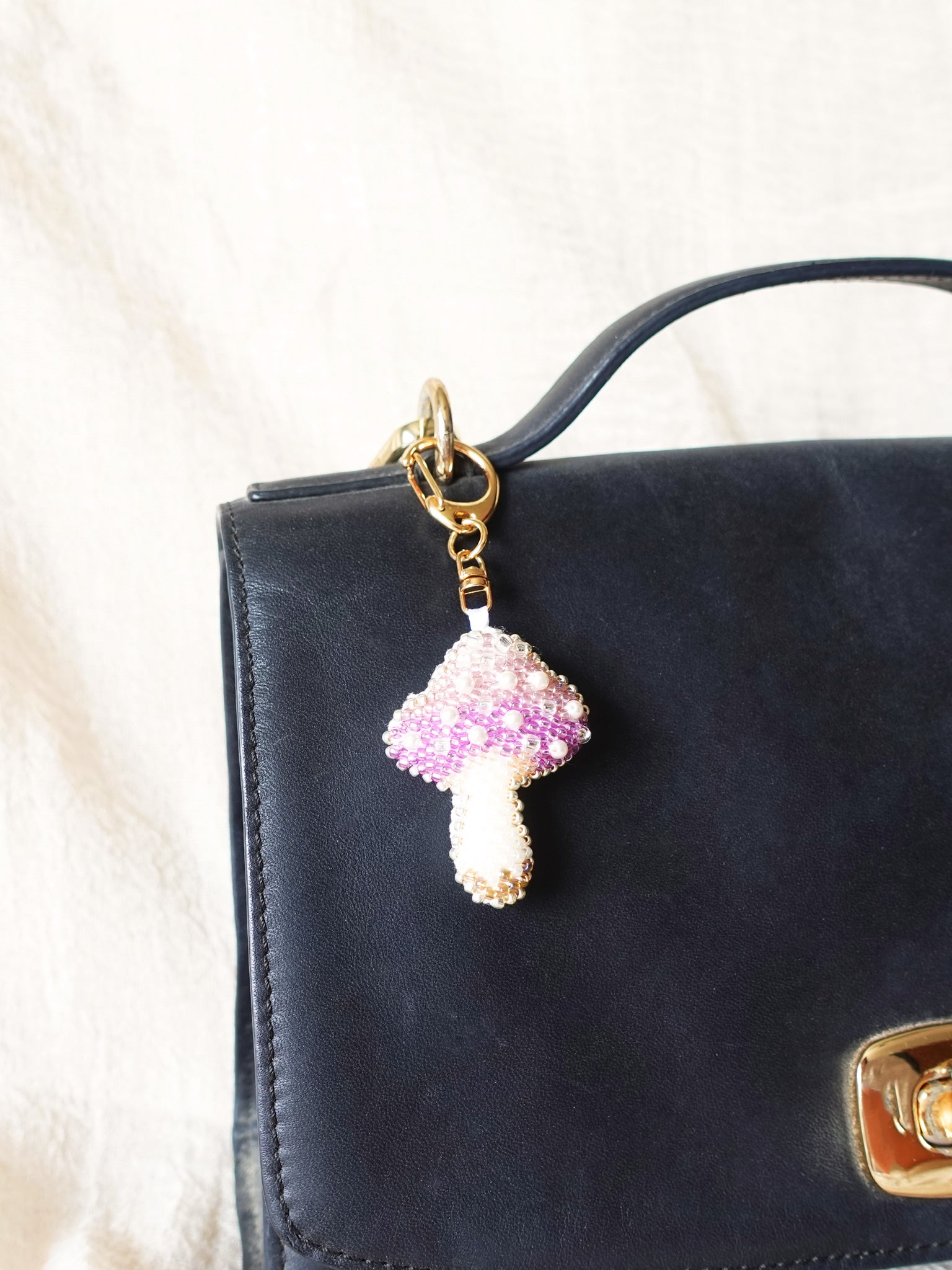 Magical Mushroom Charm in Purple Bag Front