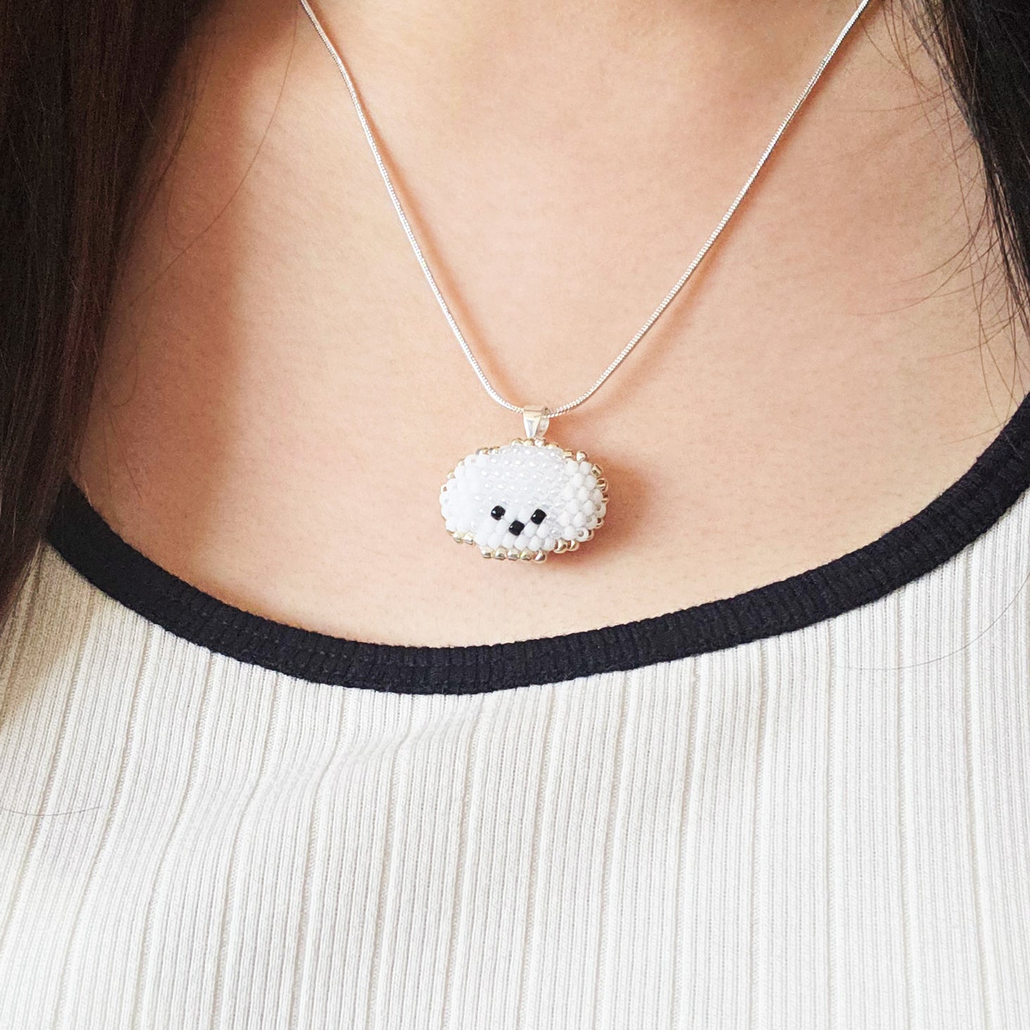 Maltese Necklace Model Close