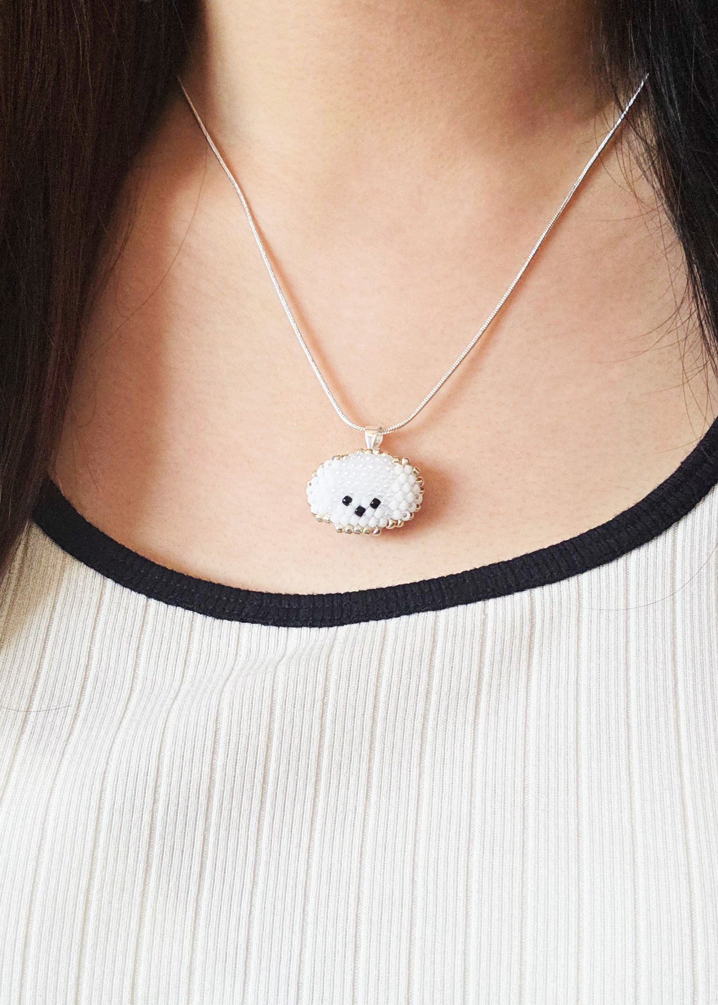 Maltese Necklace Model Close