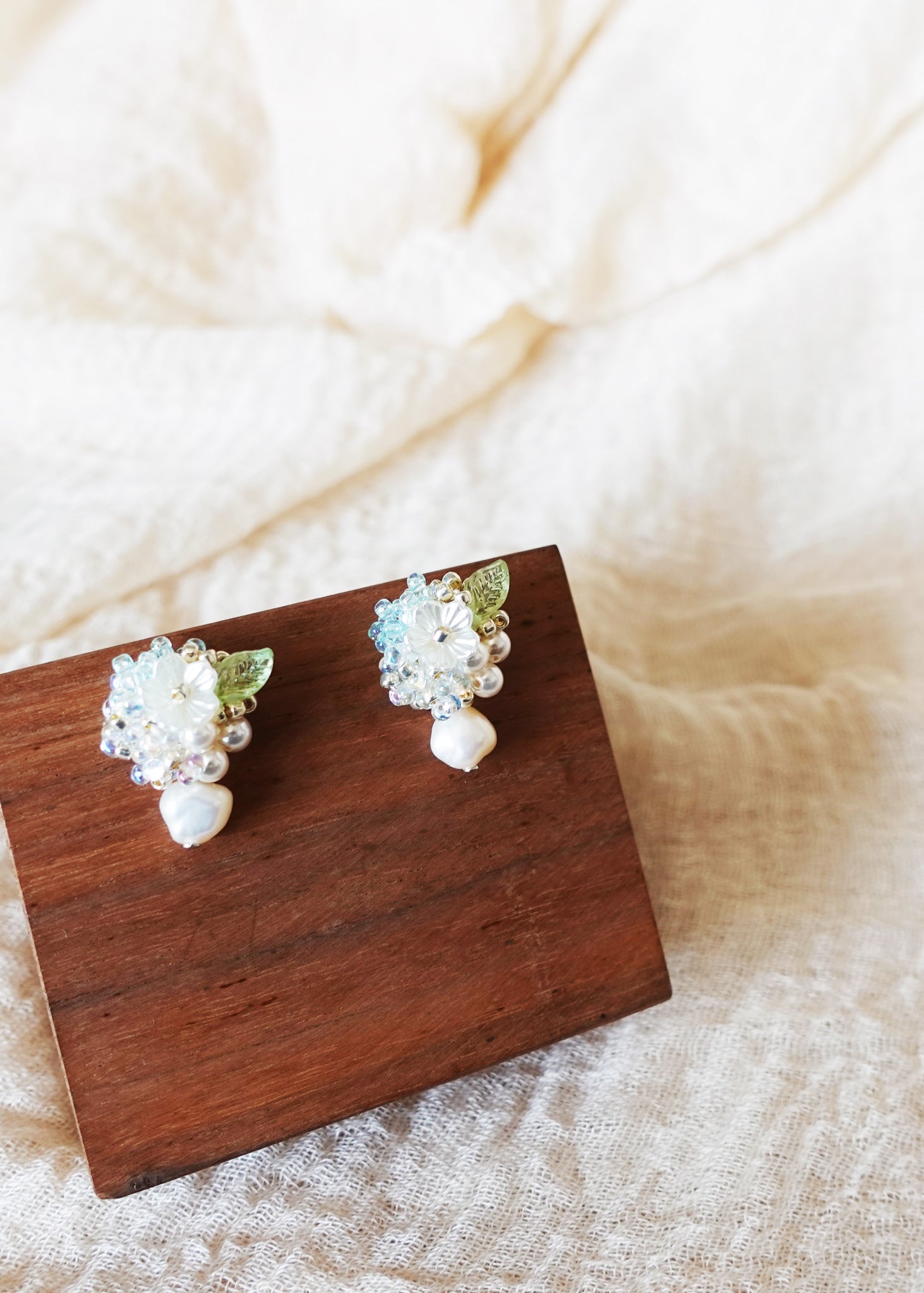 Marigold Lilith Earrings in Blue Display Left