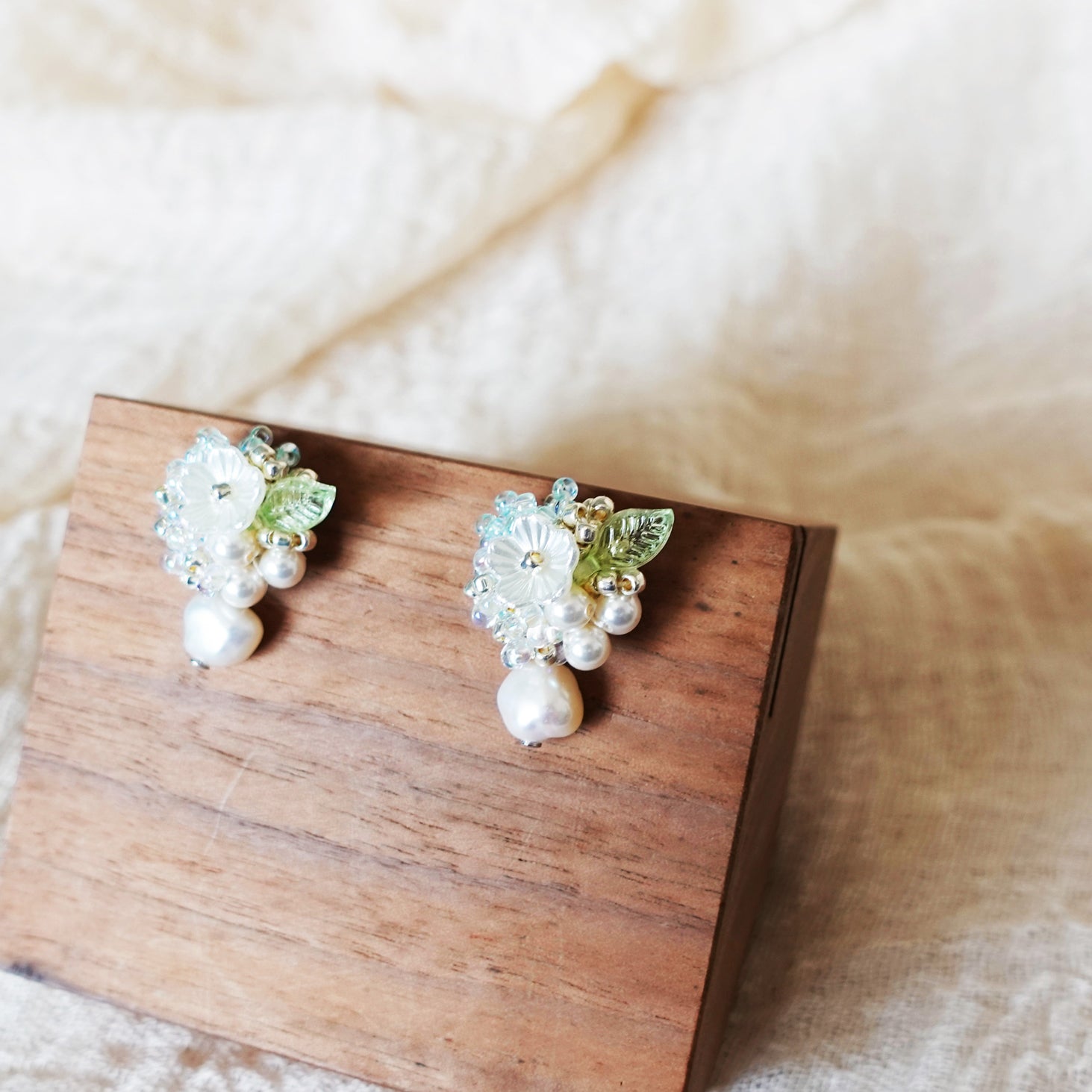 Marigold Lilith Earrings in Blue Display Right