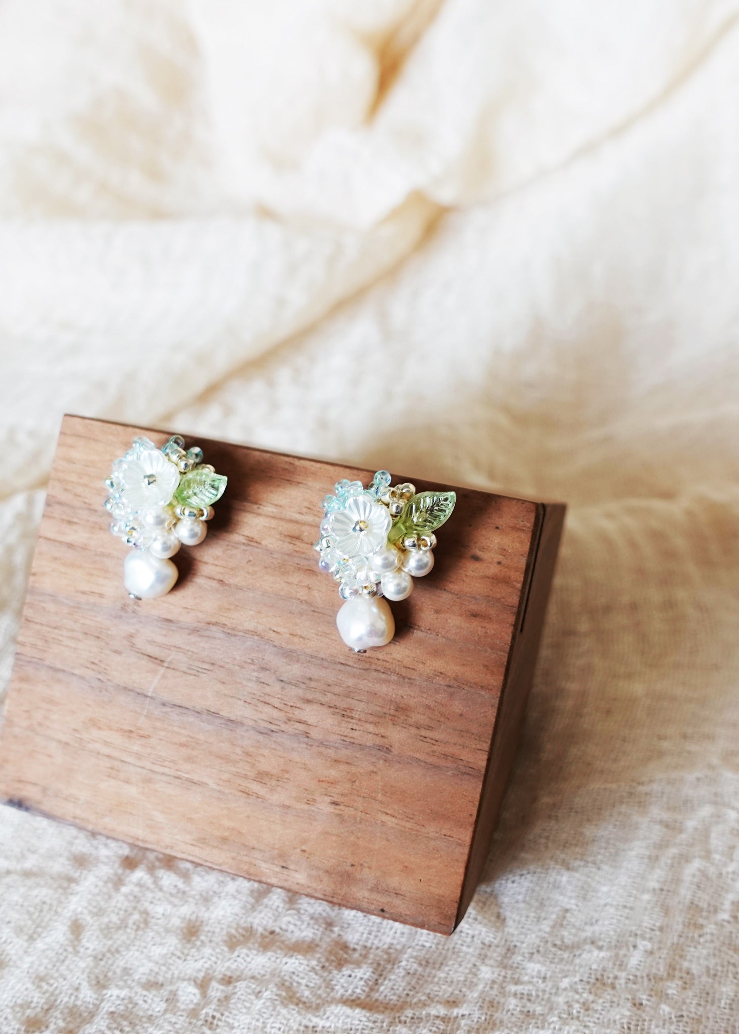 Marigold Lilith Earrings in Blue Display Right