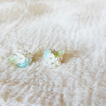 Marigold Stud Earrings in Blue Front