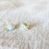 Marigold Stud Earrings in Blue Front