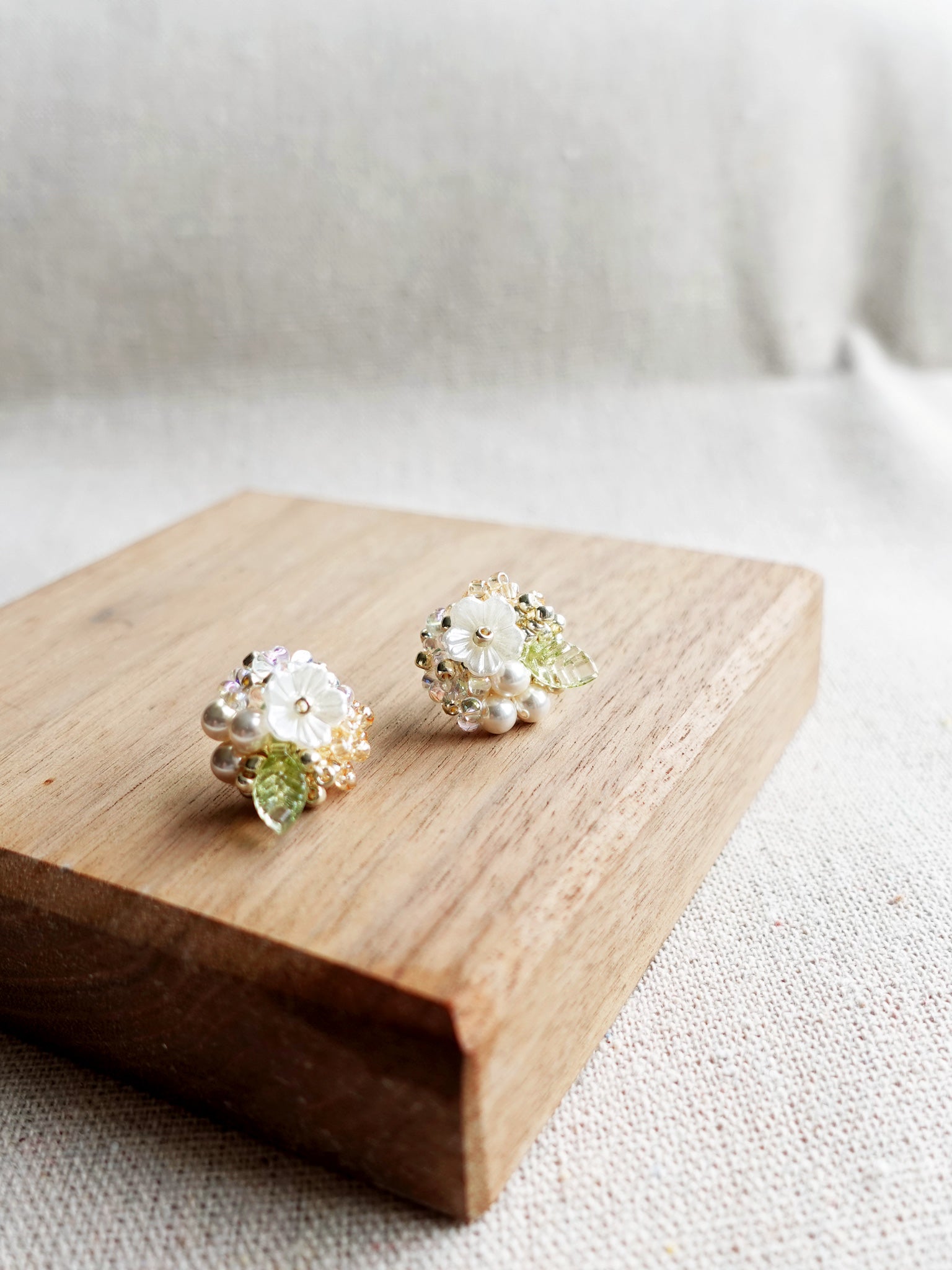 Marigold Stud Earrings in Champagne Display