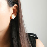 Marigold Stud Earrings in Champagne Model