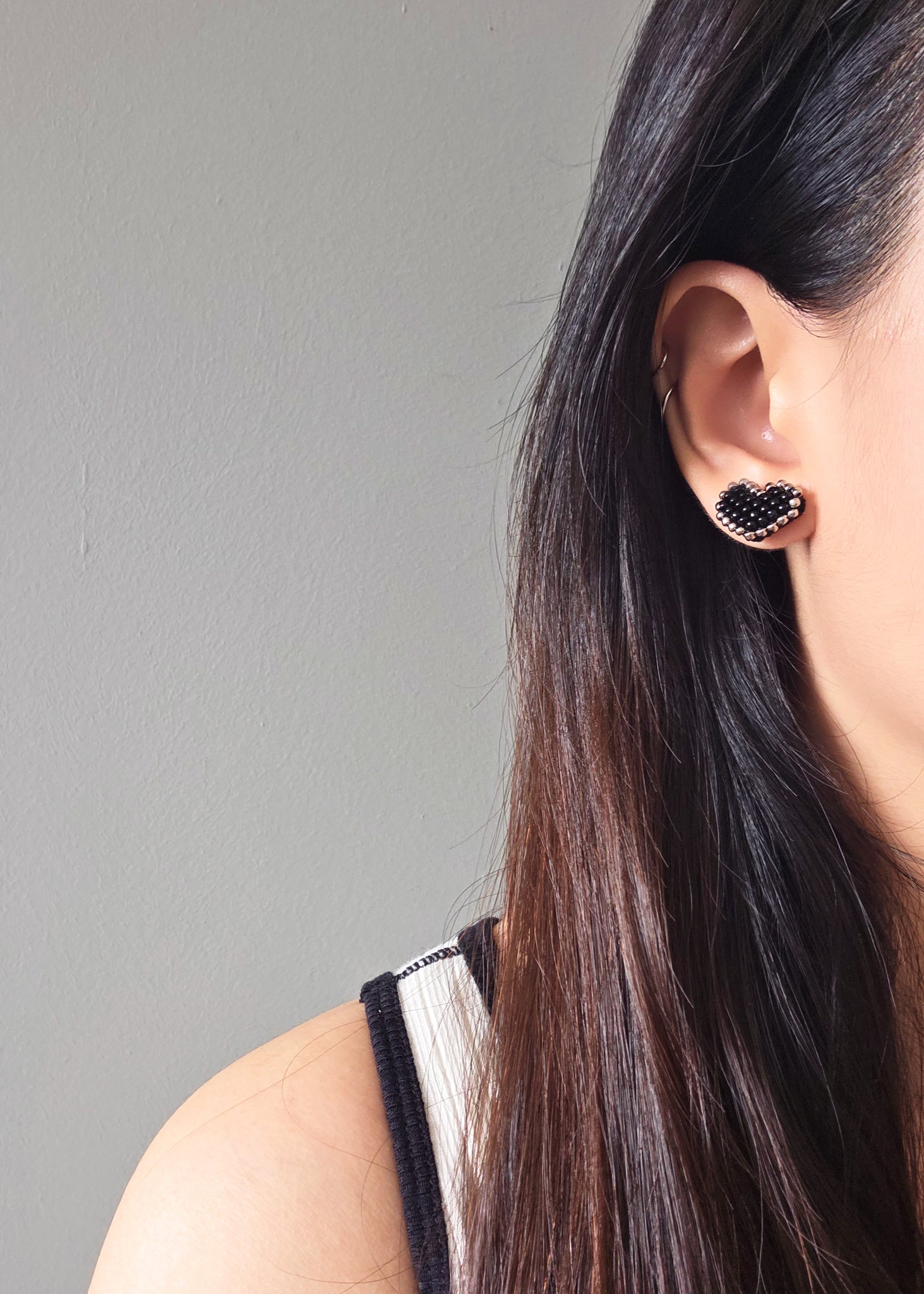 Midnight Amour Stud Earrings Model
