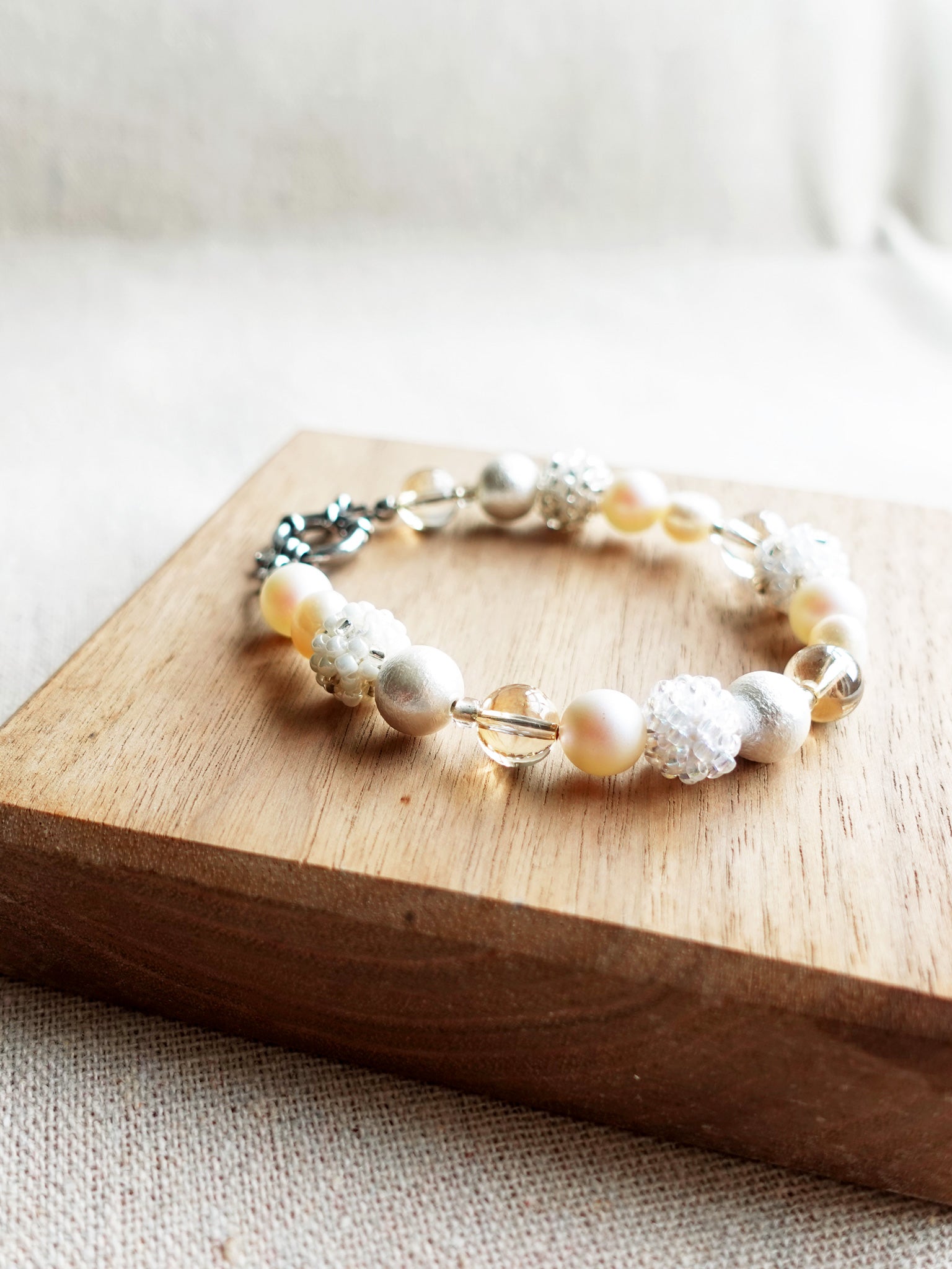 Moon Bracelet in White Left