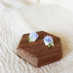 Moonlit Petals Stud Earrings in Blue Side