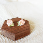 Moonlit Petals Stud Earrings in Coral Front