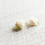 Moonlit Petals Stud Earrings in White Left Top