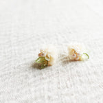 Moonlit Petals Stud Earrings in White Left