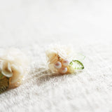 Moonlit Petals Stud Earrings in White Right Close