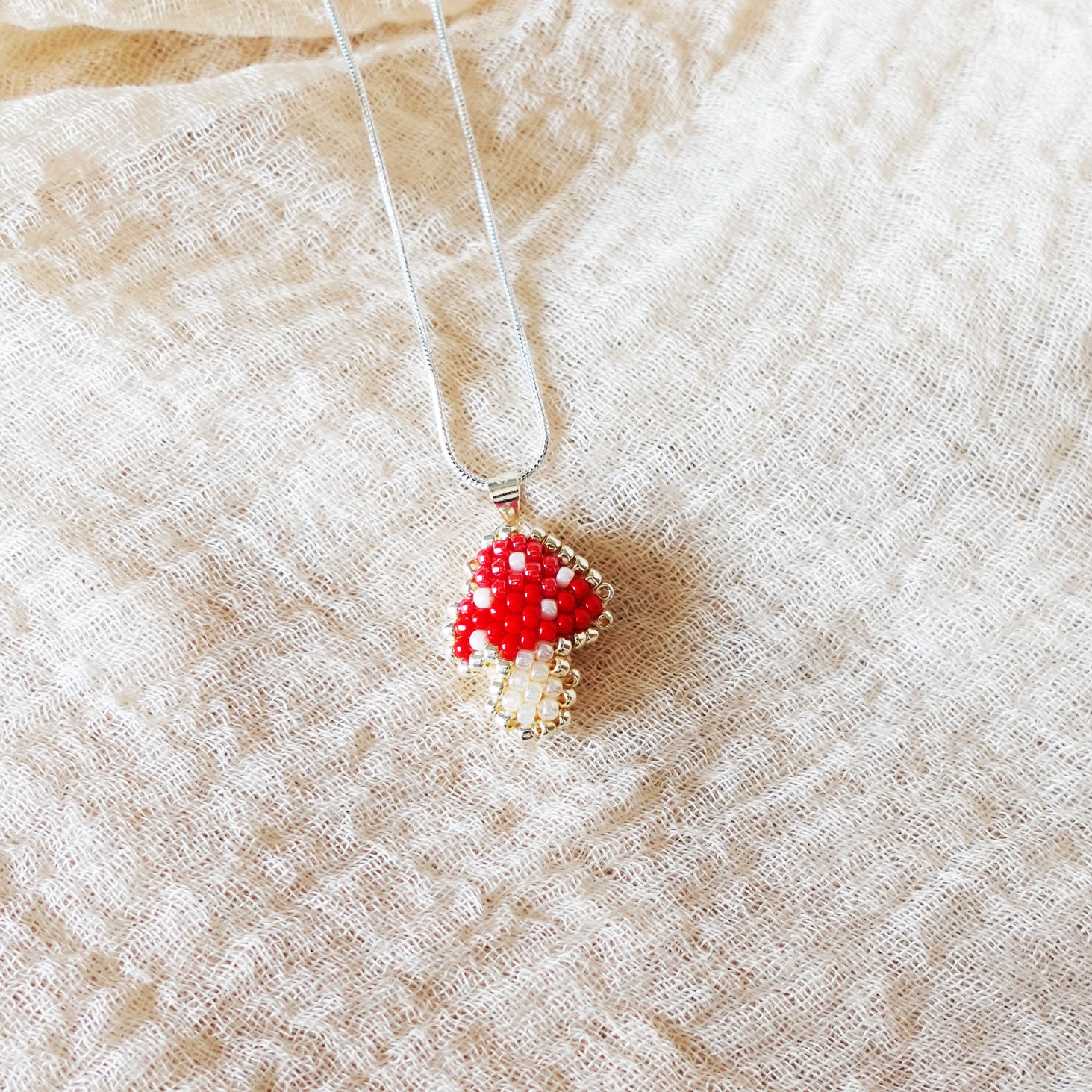 Mushroom Necklace Top Front