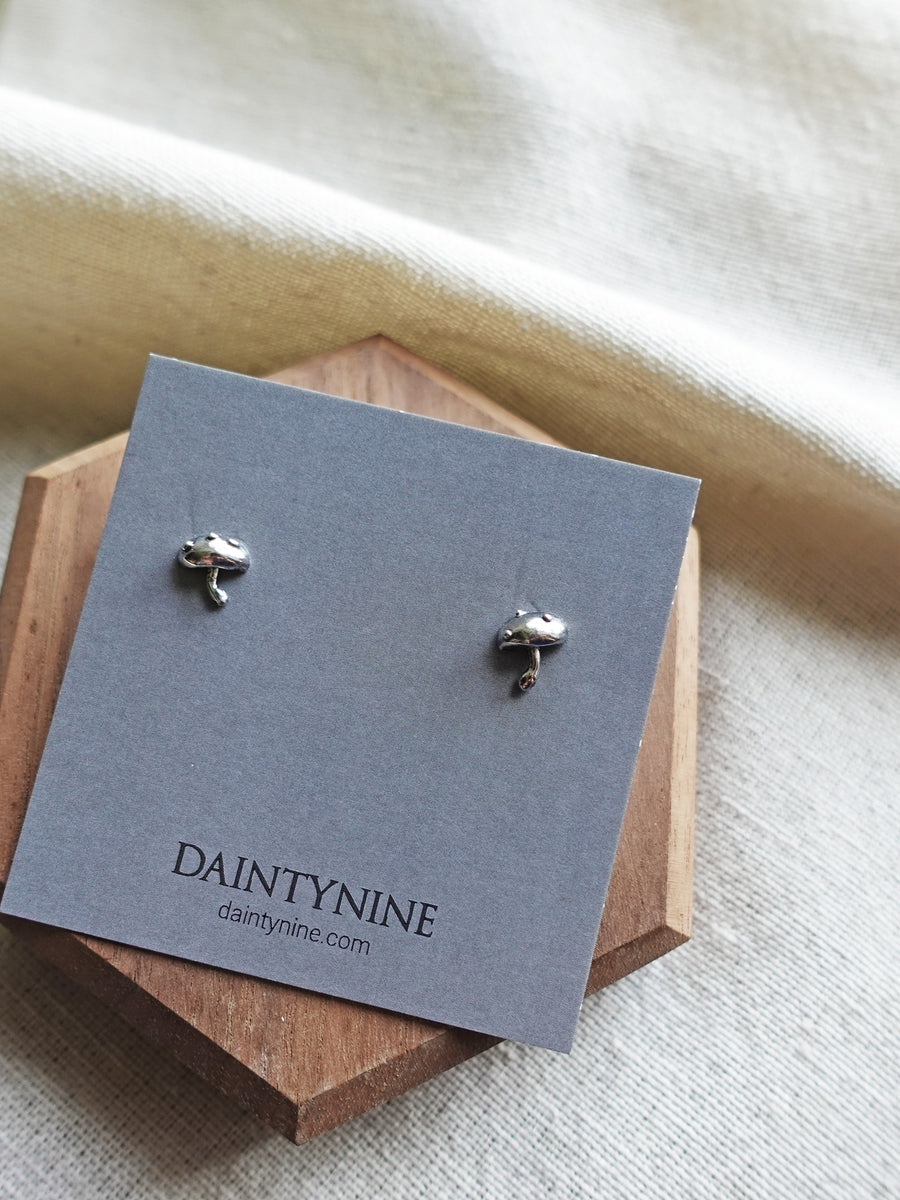 Mushroom Stud Earrings Card Front