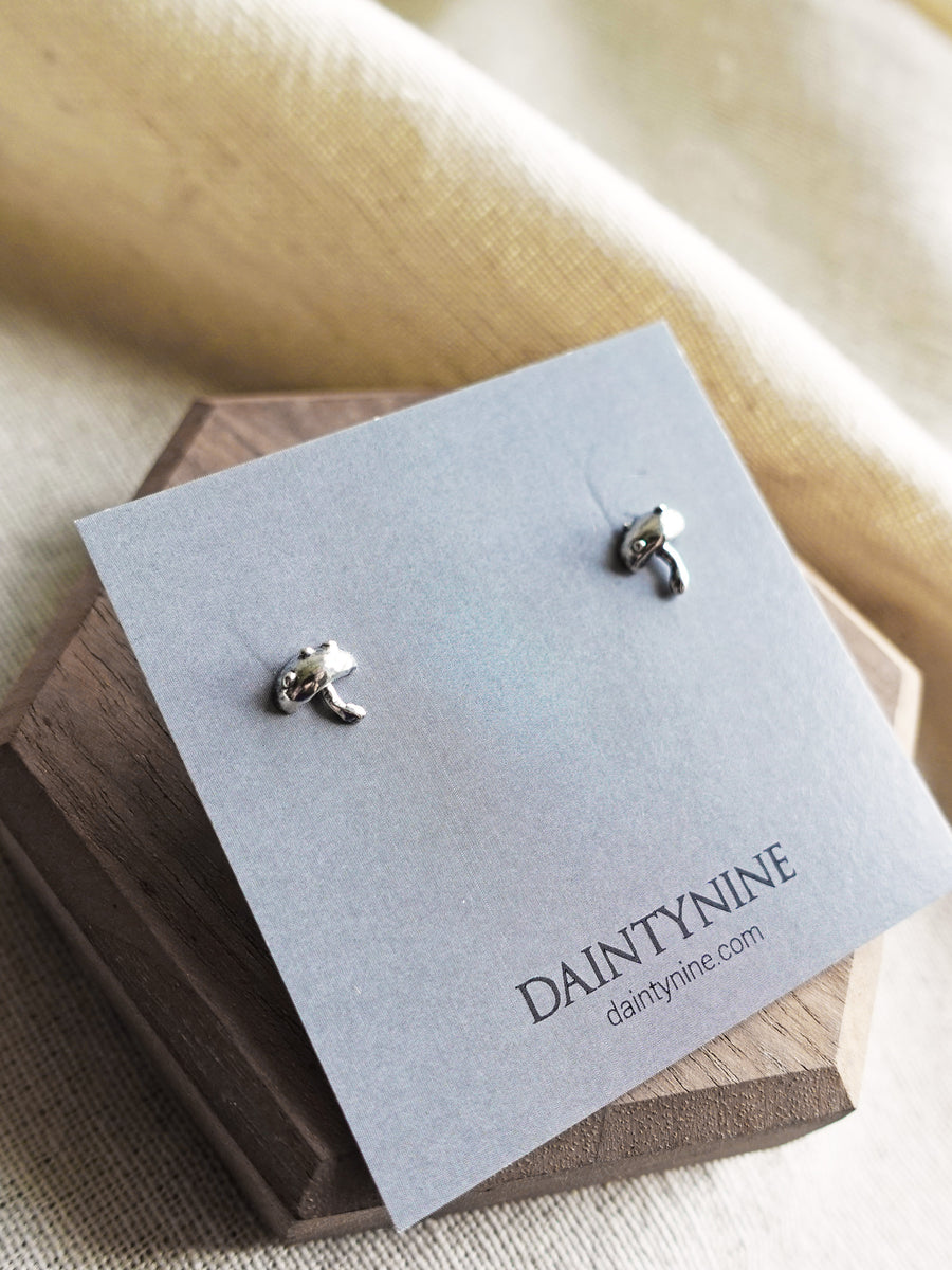 Mushroom Stud Earrings Card Left