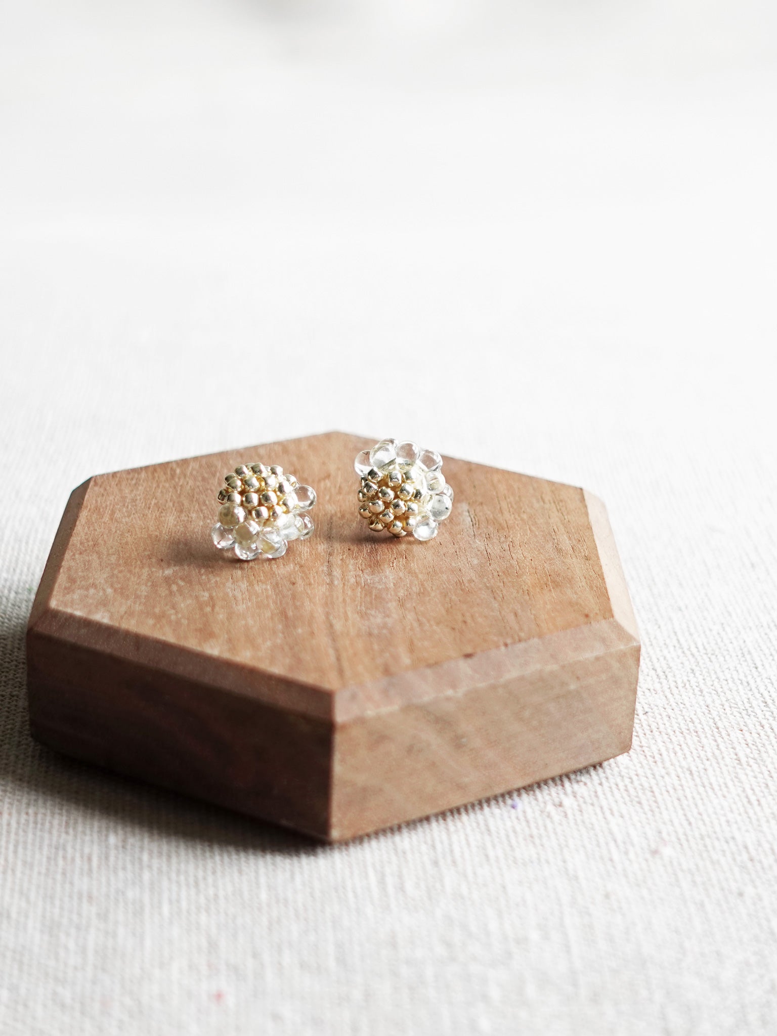 Ophira Stud Earrings in Gold Display Front