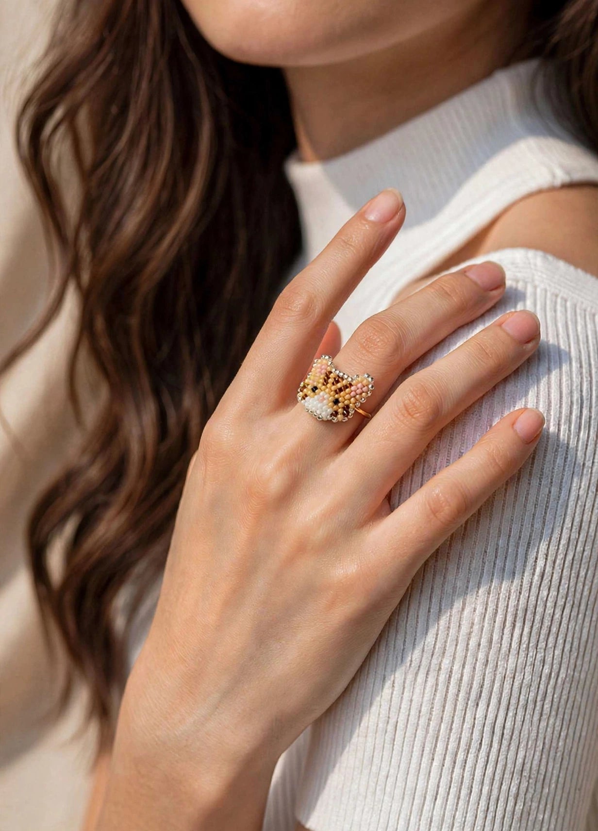 Orange tabby cat ring