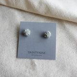 Orb Star Dust Stud Earrings in Smoke Grey Card