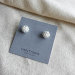 Orb Stud Earrings in Crystal Silver Card