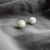 Orb Stud Earrings in Crystal Silver Front
