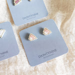 Palmer Stud Earrings in Blush Pink Card