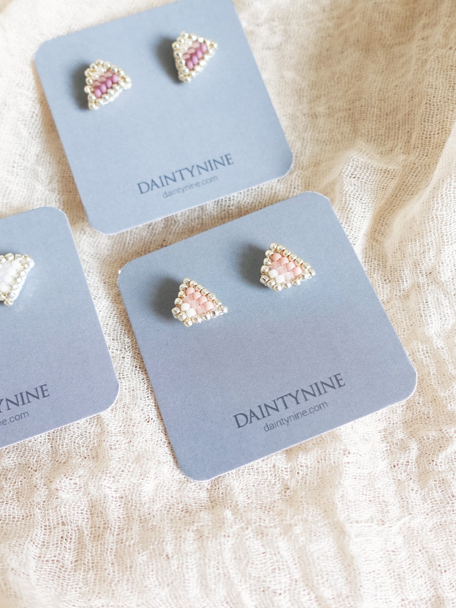 Palmer Stud Earrings in Blush Pink Card