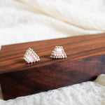 Palmer Stud Earrings in Blush Pink Display Front 1