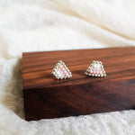 Palmer Stud Earrings in Blush Pink Front 2