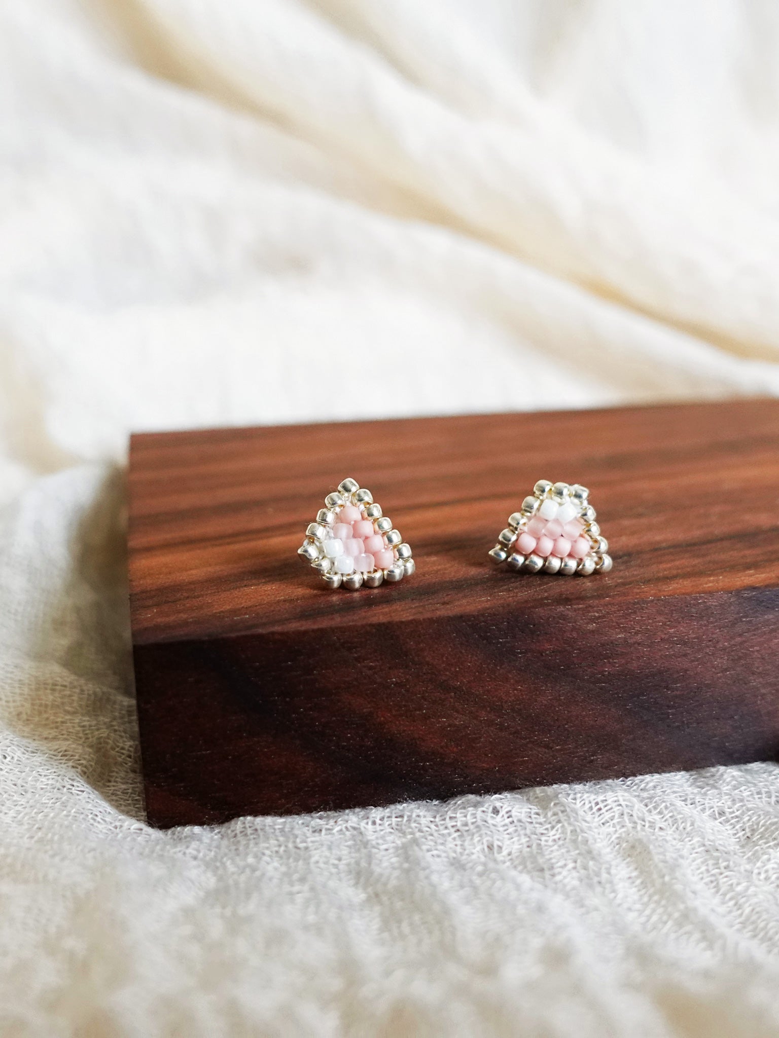 Palmer Stud Earrings in Blush Pink Front 2