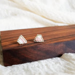 Palmer Stud Earrings in Blush Pink Display Front 3