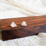 Palmer Stud Earrings in Blush Pink Display Front 3