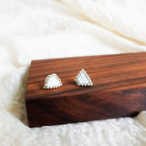 Palmer Stud Earrings in Cloud White Display Front