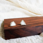 Palmer Stud Earrings in Cloud White Display Right