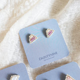 Palmer Stud Earrings in Mauve Purple Card